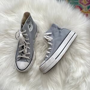 Light Blue Platform Hi-Top Converse